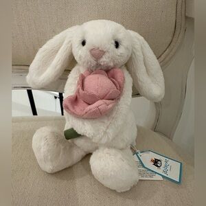 Retired Jellycat Bashful Bunny Peony Authentic NWT